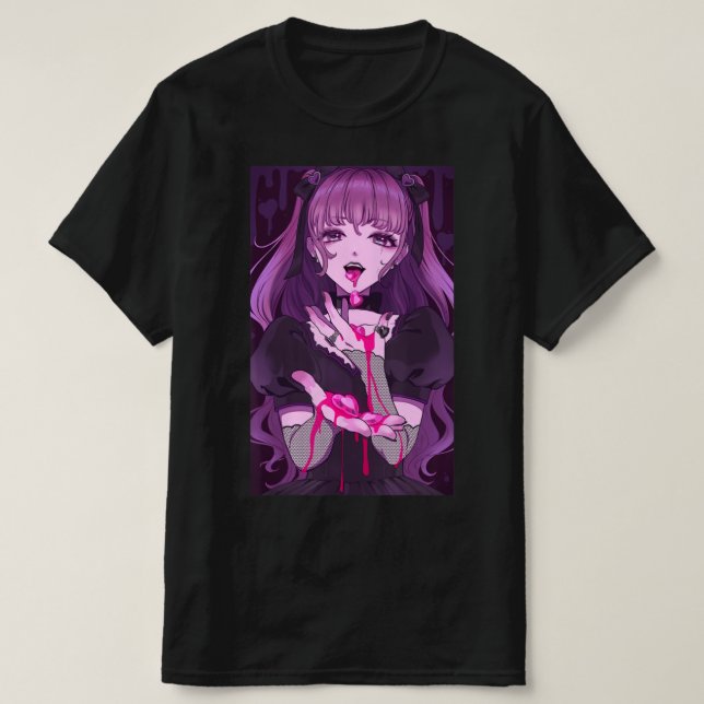 Anime Girl Kawaii Waifu Aesthetic Japanese Otaku 8 T-Shirt (Design Front)
