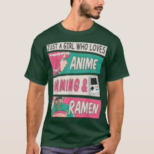 Anime Girl Loves Gaming Ramen  Japanese food and M T-Shirt