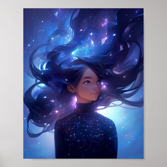 Anime Girl Made Of Stars Poster (Front)