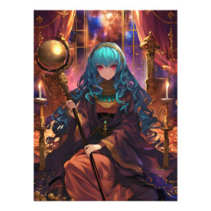 Anime Girl Magician Fantasy Photo Print
