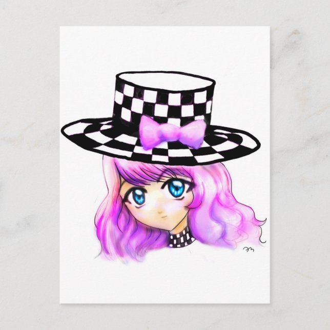 Anime Girl Manga Punk Lolita Harajuku Gothic Style Postcard (Front)