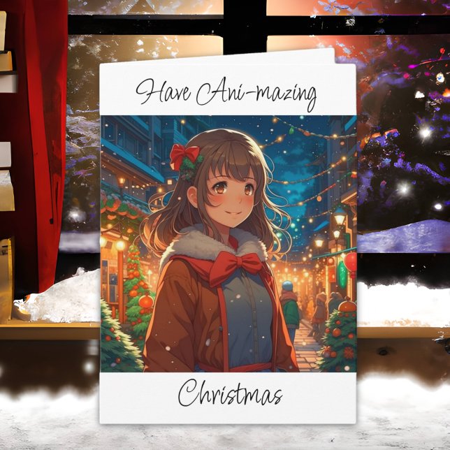 Anime Girl | Merry Christmas Happy New Year Card (Creator Uploaded)