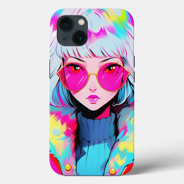 Anime Girl Modern Colourful Art Case-Mate iPhone Case (Back)