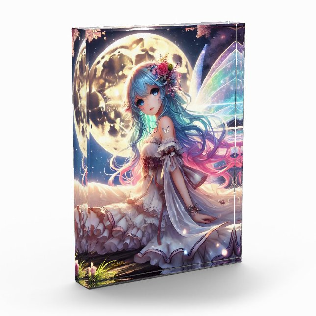 Anime Girl Moon Fairy Princess in Garden Photo Block (Left)