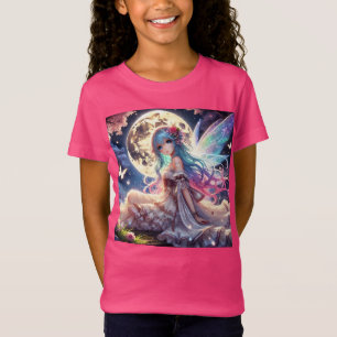 Anime Girl Moon Fairy Princess in Garden T-Shirt