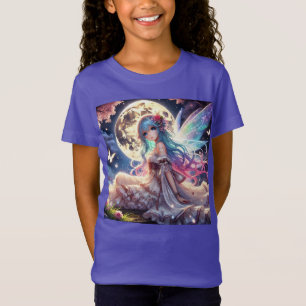 Anime Girl Moon Fairy Princess in Garden T-Shirt