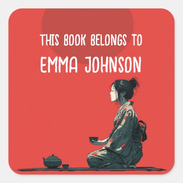 Anime Girl Name Sticker | Back-to-School Label (Front)