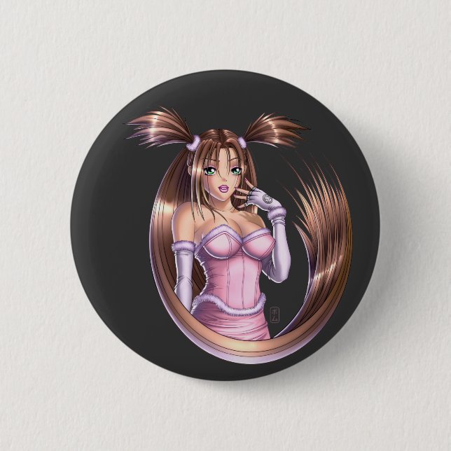 Anime Girl - Nikki 6 Cm Round Badge (Front)