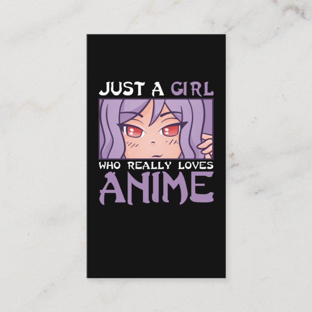 Anime Girl Otaku Kids Japanese Comic Manga Fan Business Card (Front)
