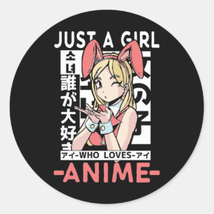 Anime Girl Otaku Teen Japanese Comic Fan Classic Round Sticker