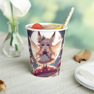 Anime Girl Pixie Hippie Moon Fairy Paper Cups