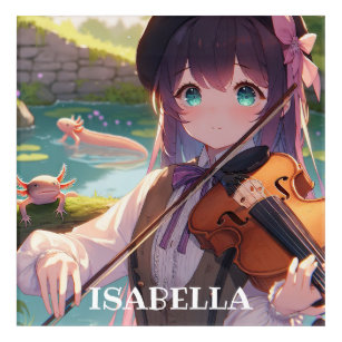 Anime Girl Playing the Violin Personalised Acrylic Print