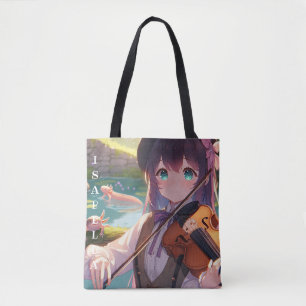 Anime Girl Playing the Violin Personalised Tote Bag