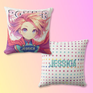 Anime Girl Power  Cushion