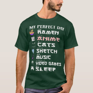 Anime Girl ramen sketch cat Music japanese gaming  T-Shirt