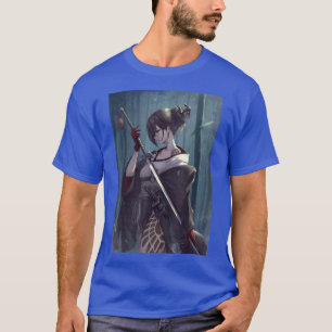 Anime Girl Samurai Waifu Aesthetic Japanese Otaku  T-Shirt