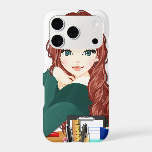 Anime Girl School Supplies Plate