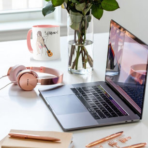 Anime Girl Sitting with gwt & Music Notes – Aesthe Mug