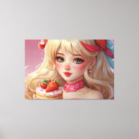 Anime girl Stretched Canvas Print