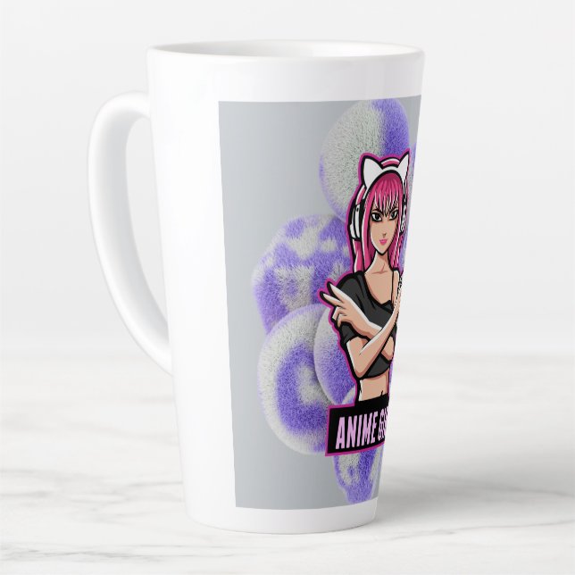 Anime Girl – Stylish Modern Character Design Latte Mug (Left Angle)