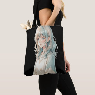 Anime Girl Tote Bag – Blue Hair Style