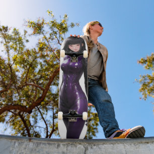 Anime Girl Violet Bodysuit Skateboard