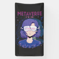 Anime girl virtual reality glasses Banner