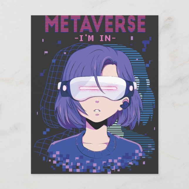 Anime girl virtual reality glasses Flyer (Front)