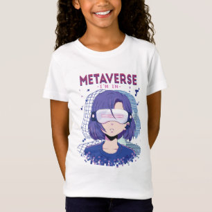 Anime girl virtual reality glasses Girls T-Shirt