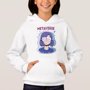 Anime girl virtual reality glasses  Hoodie