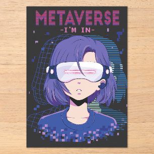 Anime girl virtual reality glasses Invitations
