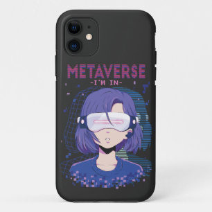 Anime girl virtual reality glasses  iPhone Case