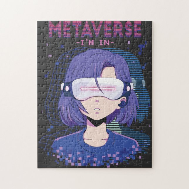 Anime girl virtual reality glasses  jigsaw puzzle (Vertical)