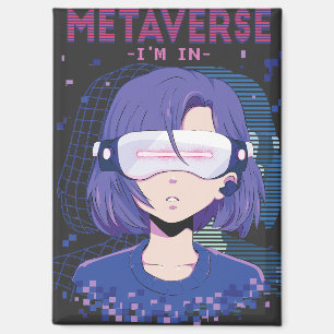 Anime girl virtual reality glasses magnet