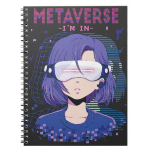 Anime girl virtual reality glasses notebook