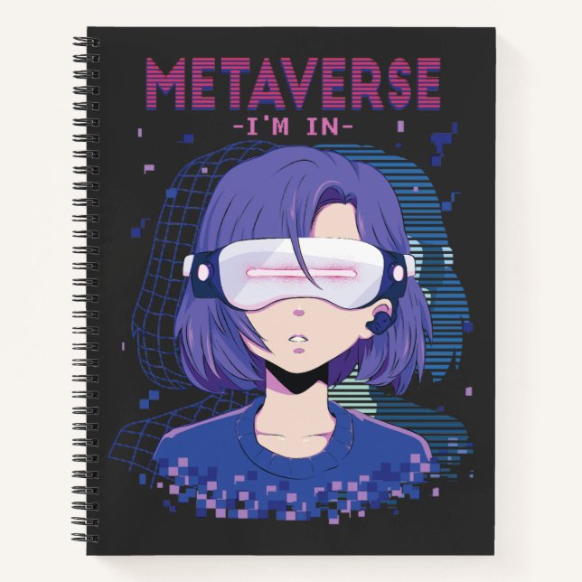 Anime girl virtual reality glasses Notebook (Front)