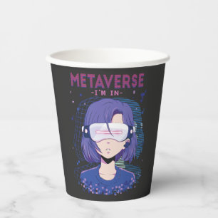 Anime girl virtual reality glasses Paper Cups