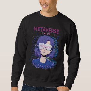Anime girl virtual reality glasses sweatshirt