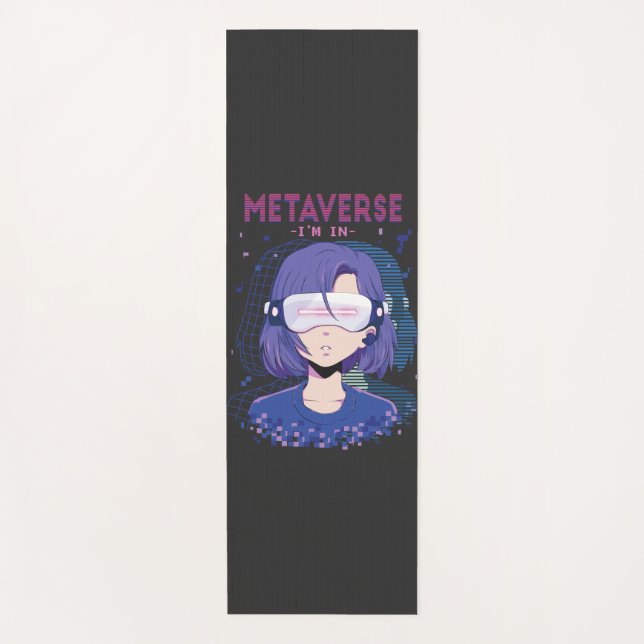 Anime girl virtual reality glasses Yoga Mat, Mat (Front)
