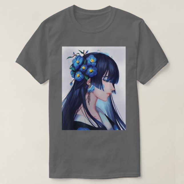Anime Girl Waifu Japanese Aesthetic Otaku  T-Shirt (Design Front)