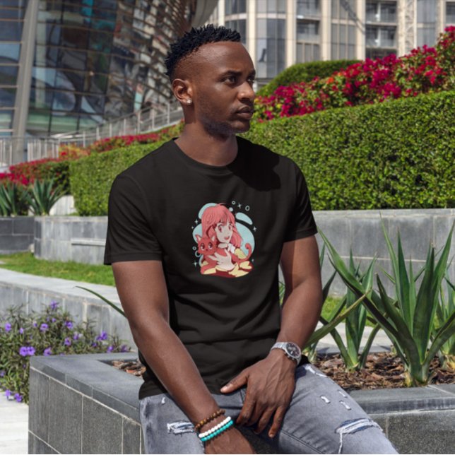 Anime Girl With Cat  T-Shirt (Creator Uploaded)