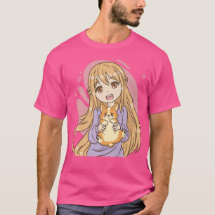 Anime Girl With Corgi dog design Premium T-Shirt