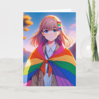 Anime Girl with LGBTQIA+ Cape Blank