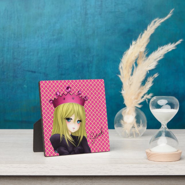 Anime Girl with Pink Crown  Plaque (Insitu)