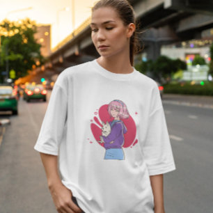 Anime Girl With Puppy T-Shirt