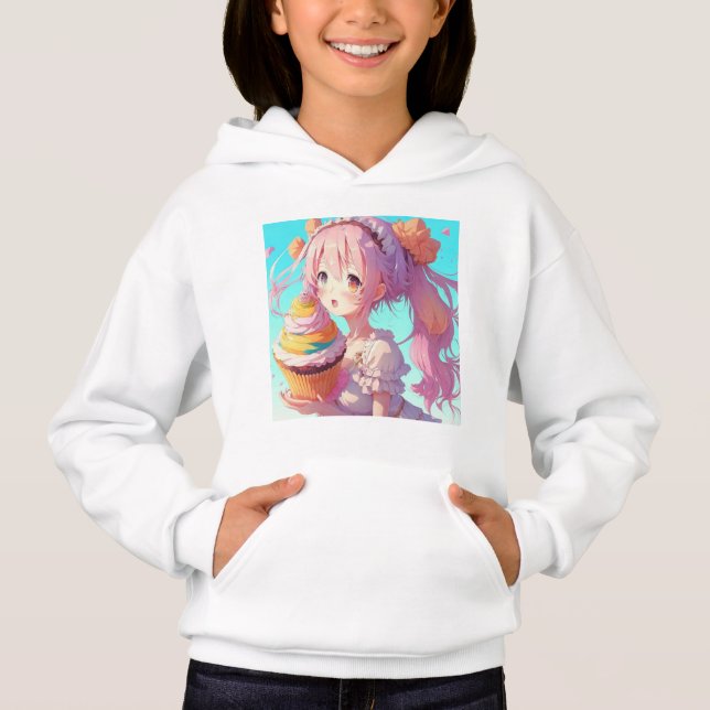 Anime Girl with Whimsical Cupcake (Front)