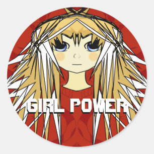Anime Girls - - Customised Classic Round Sticker