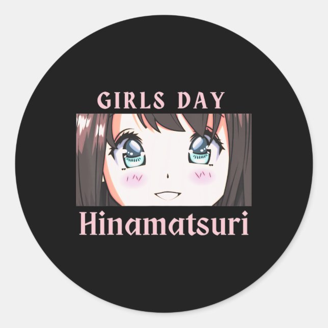 Anime Girls Day Hinamatsuri holiday or Dolls Day o Classic Round Sticker (Front)