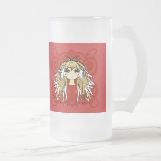 Anime Girls Gifts Frosted Glass Beer Mug