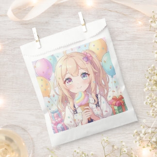 Anime Girl's Ice Cream Birthday Party Favour Bags
